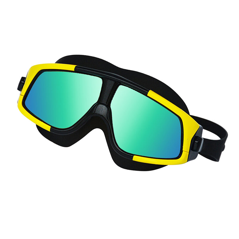 Óculos de natação antiembaçante, óculos unissex de lente espelhada ajustável com proteção uv para adultos