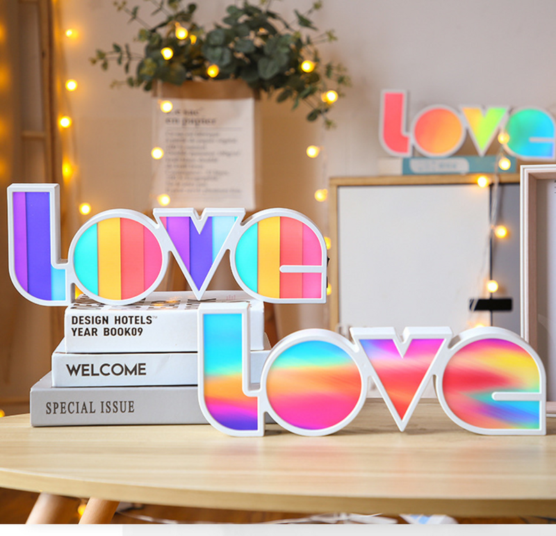 Love LED Letter Lamp Wedding Romantic 3D Night Lights Ornament Valentines Day Gifts Birthday Decor Christmas Decoration for Home