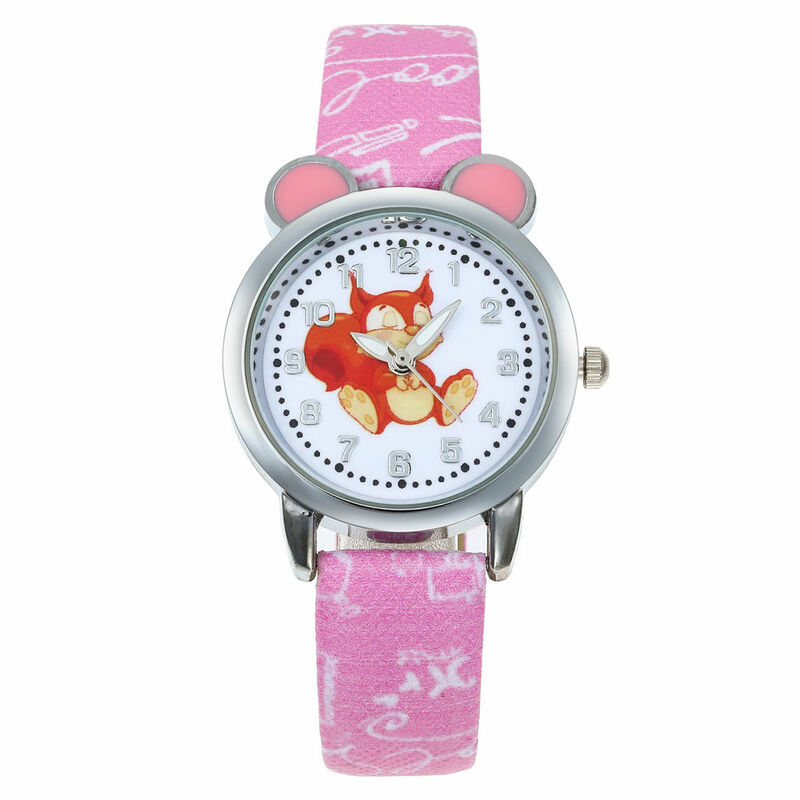Relogio Masculino Girls zegarki kwarcowe dziecięcy zegarek luksusowy marka Retro Design Fox Cartoon wzór skórzany analogowy zegarek na rękę dla dzieci