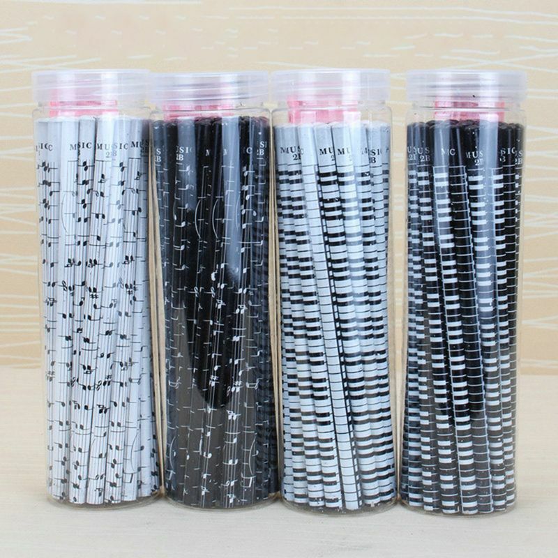 36Pcs Musical Note Pencil 2B Standard Round Pencils Piano Notes Writing Drawing Tool Stationery School Student Gift