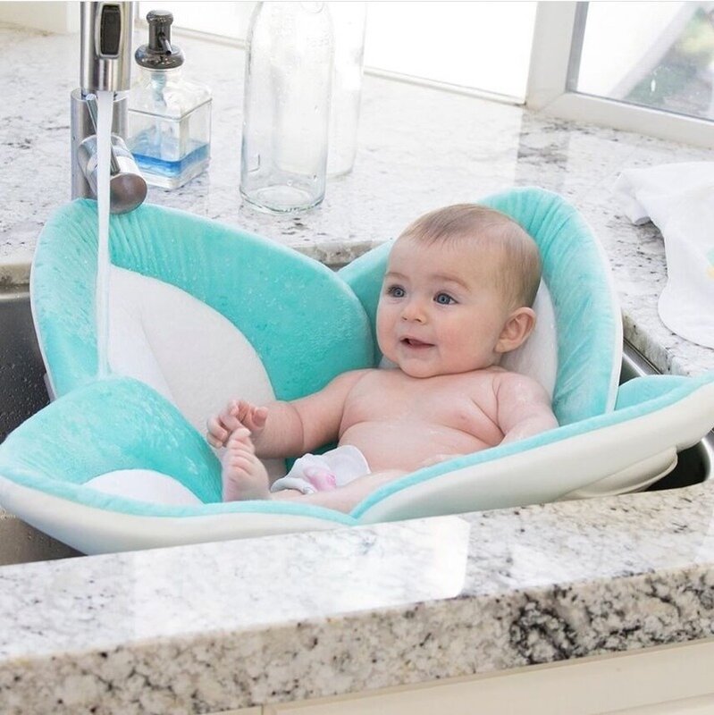 Loley-almofada para banho de bebês, assento infantil para banheira, acessórios para recém-nascidos, flor de girassol