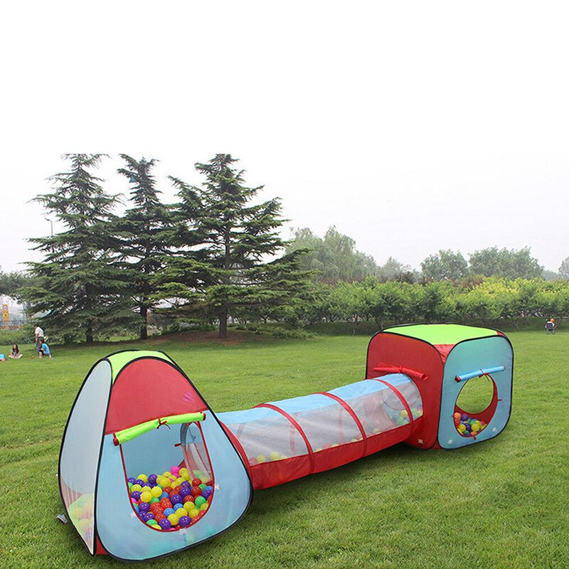 Crianças playhouse 3-em-1 jogar tenda túnel de rastreamento para praia, quintal, acampamento, casa, jardim, parque, festas, creche se rse