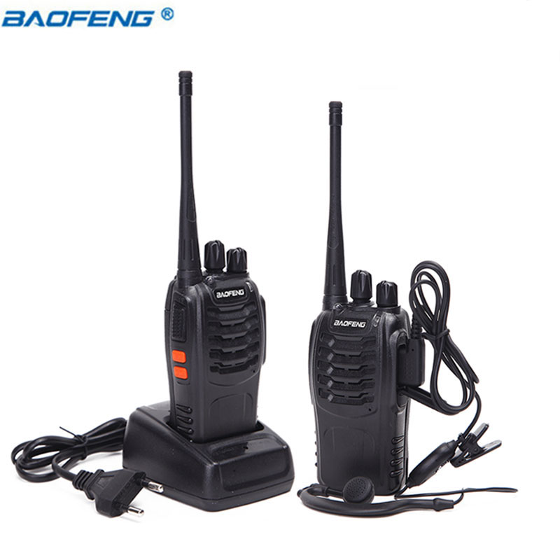 2Pcs Baofeng BF-888S Walkie Talkie UHF BF888S วิทยุมือถือ888S Comunicador Transmitter + 2Pcs ชุดหูฟัง