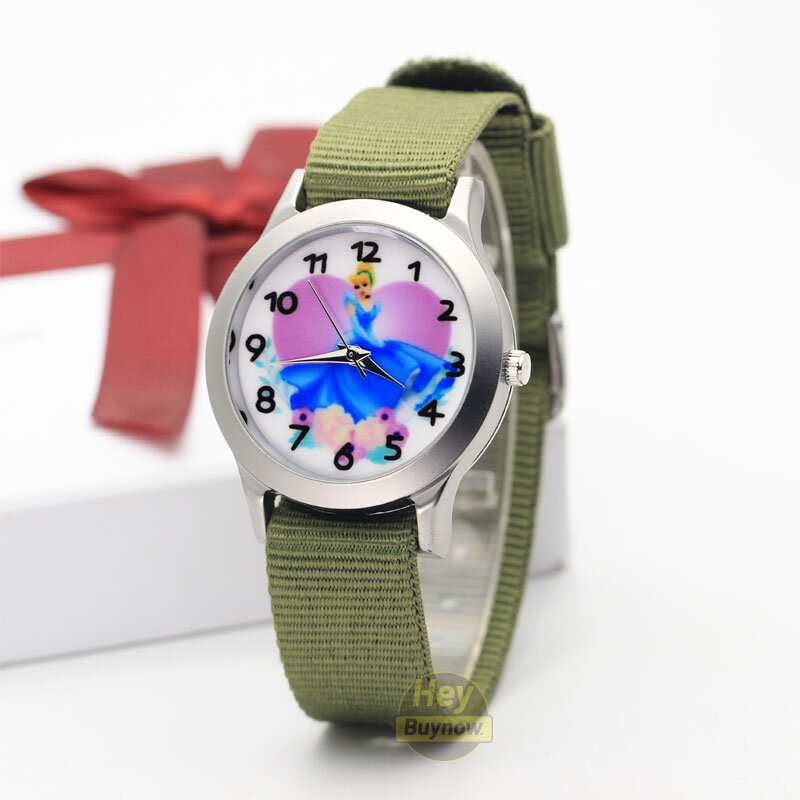 Relógio de pulso infantil à prova d'água, relógio esportivo de quartzo com estampa de desenho animado da princesa para meninos, novo, 2020
