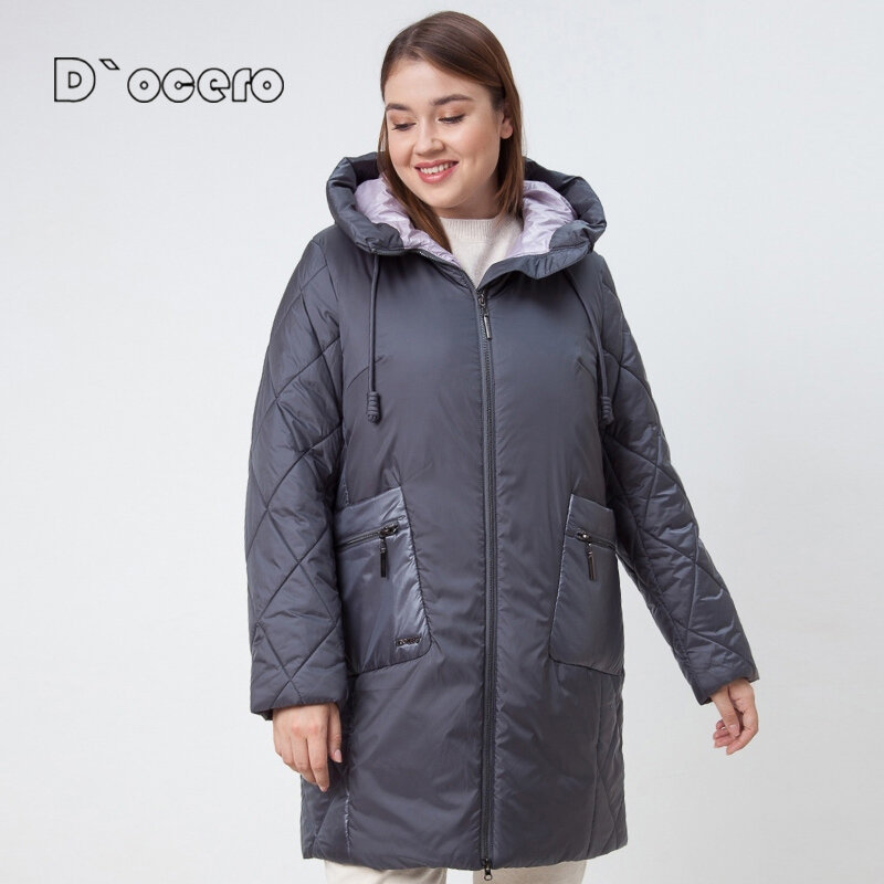 Abrigo acolchado largo de algodón para mujer, de talla grande 6XL parka, chaquetas de plumón a la moda para invierno, 2021
