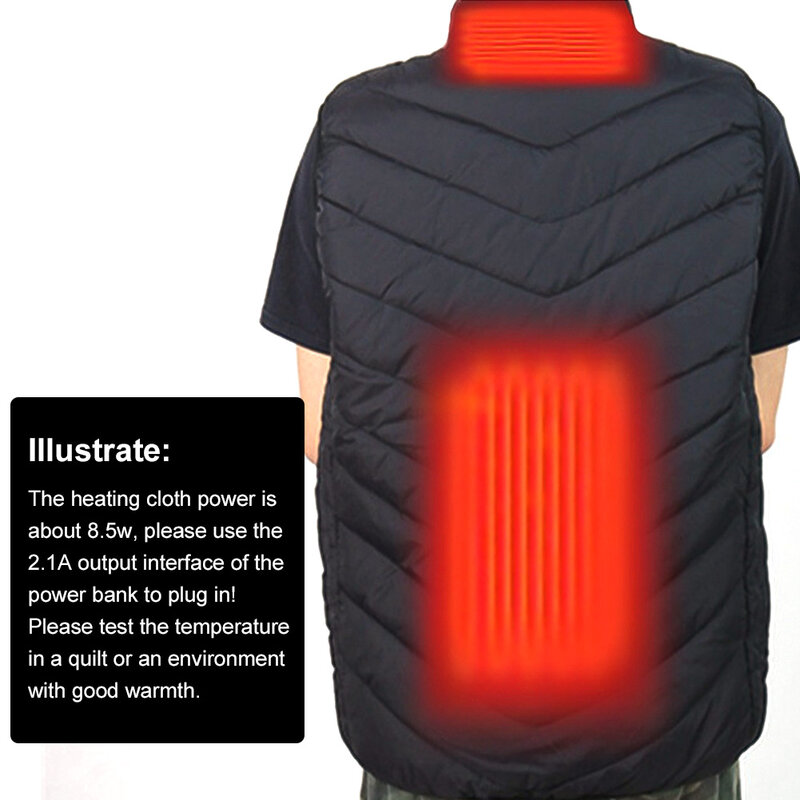 Roupa elétrica almofada de aquecimento usb almofada aquecida com 3-gear jaqueta ajustável colete aquecedor para cintura abdômen acampamento de inverno ao ar livre