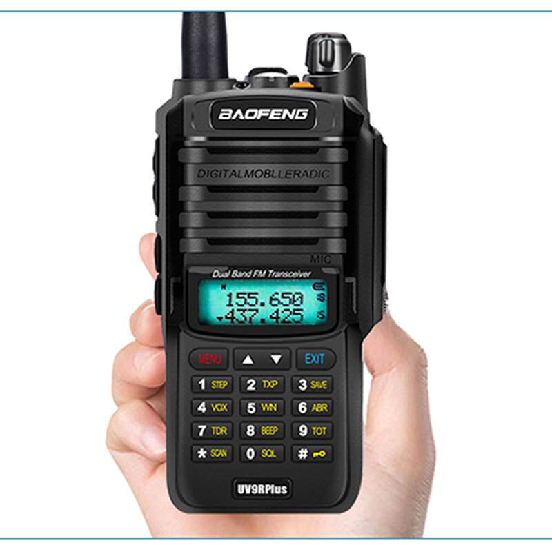 Baofeng-walkie-talkie UV-9R plus, radio cb de alta calidad, 10W, 25km, resistente al agua, 2 piezas