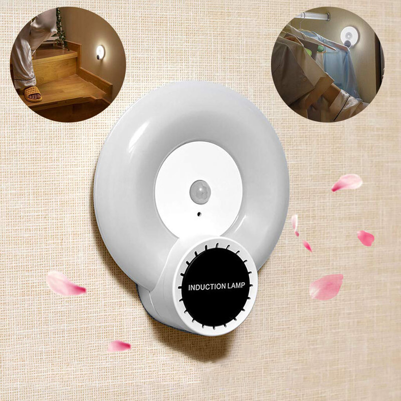 Closet Light Essential Oil Diffuser Rechargeable Motion Sensor LED Night Light Battery Operated for Cabinet Hallway USB Cable