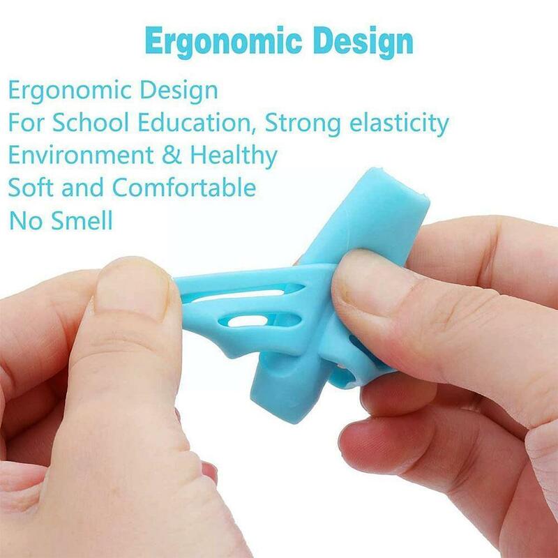 Portalápices de silicona con dos dedos para bebé, herramienta de corrección para Aprendizaje de escritura, dispositivo de papelería para niños, I3U4, 1 unidad