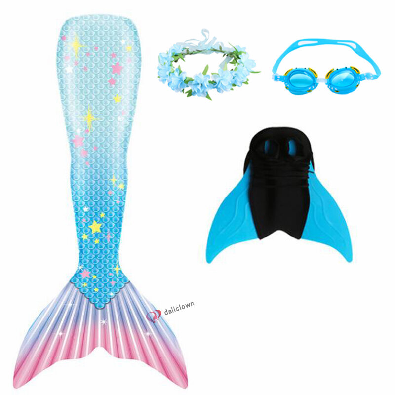 Nuovo 2020 Piccola Coda Della Sirena Per Le Ragazze Cosplay Mermaid Costume Da Bagno Costume Da Bagno di Usura Della Spiaggia Con Monofin Pinna