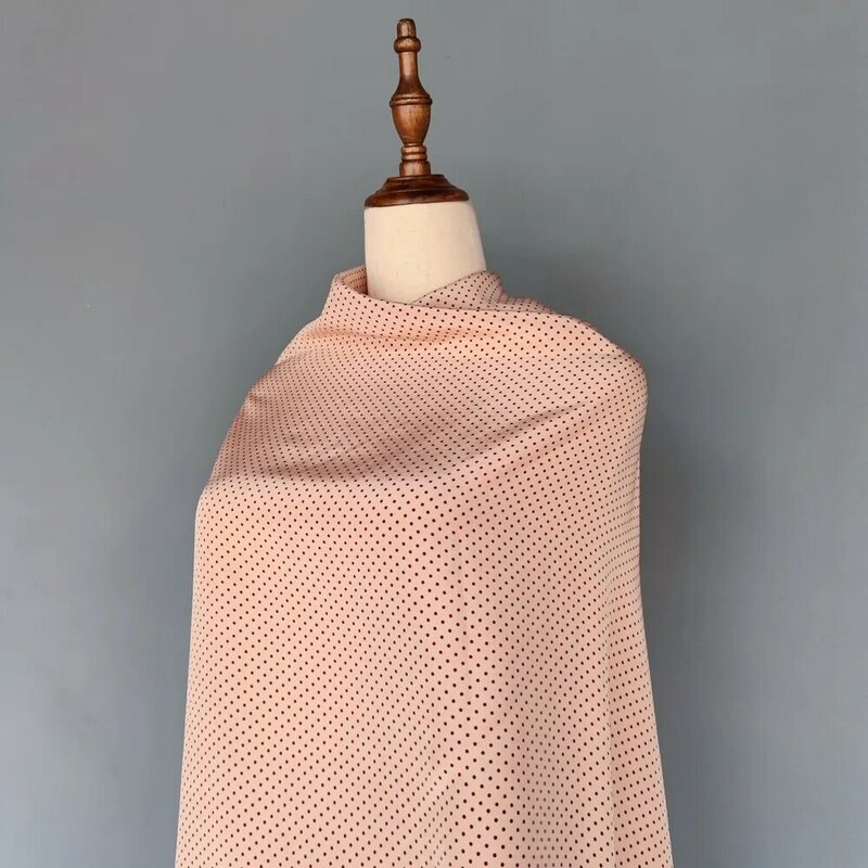 100% Pure silk charmeuse silk crepe silk mulberry silk for dress shirt small polka dots crepe fabric