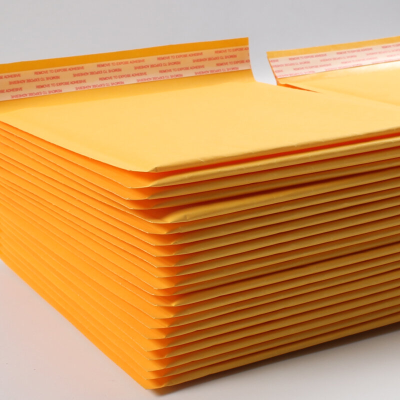 Envelopes para transporte, embalagem com plástico bolha para envio postal, 50 unidades