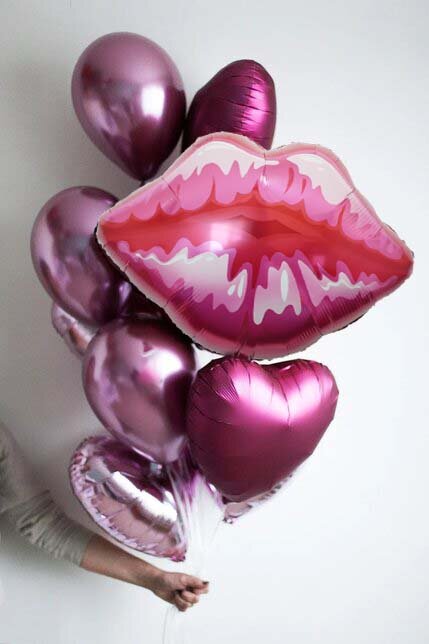 Balão de lábios laminados de 75x75cm, balão de hélio em rosa, vermelho, para decoração de casamento, dia dos namorados, aniversário, globos, peças