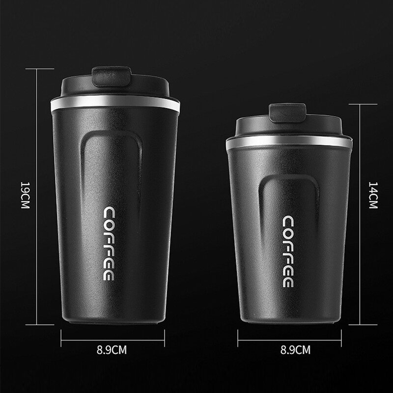 Taza de café de 510/380ml, botella de viaje, térmica, mantener el aislamiento al vacío, taza recta, juego de café portátil creativo