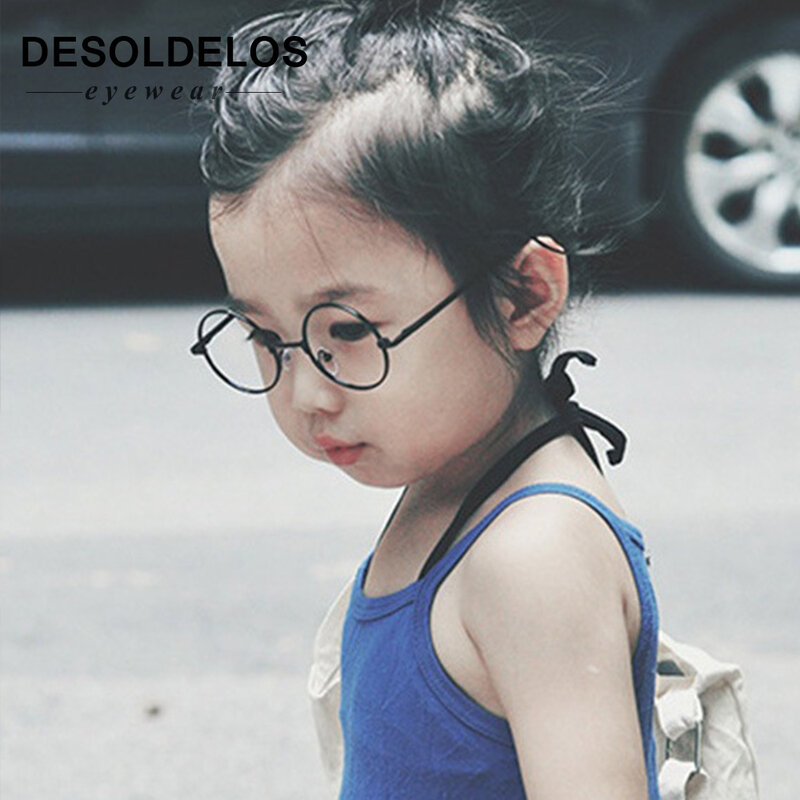 2019 Round Spectacles Glasses Frames Eyewear Kids With Clear Lens Myopia Optical Transparent Glasses For Children Boys Girls