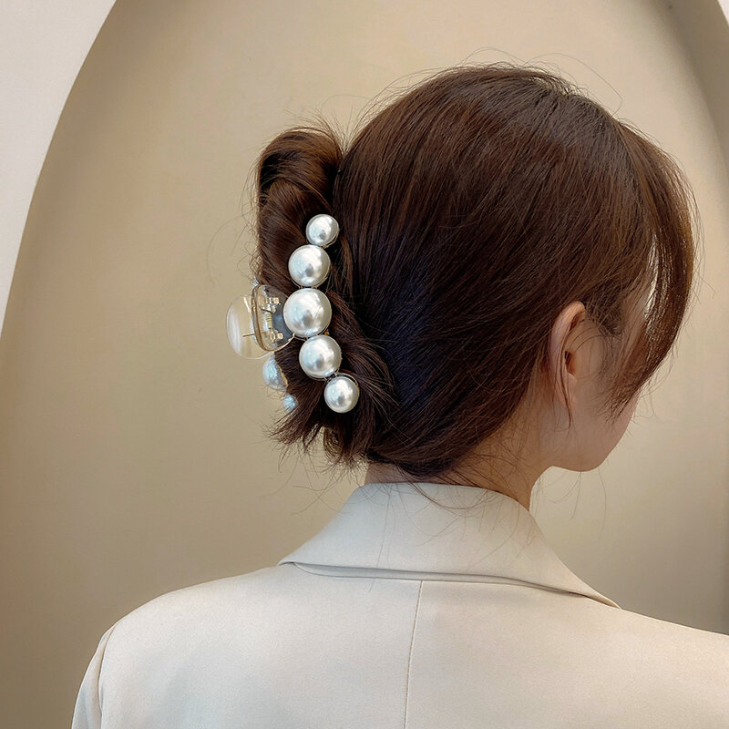 Horquilla de perlas transparentes finas para mujer, pinza para el pelo, accesorios para el cabello, regalo para mujer y Niña