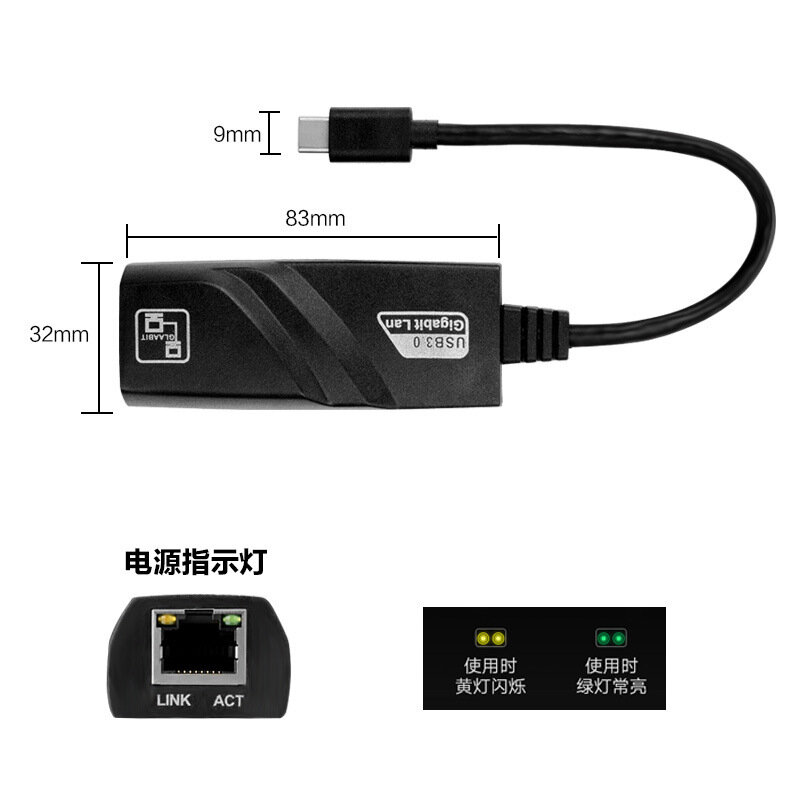 USB 3.1 Tipe-C untuk Jaringan Gigabit Antarmuka untuk Apple Macbook Air 3.1 untuk Gigabit Kartu Jaringan