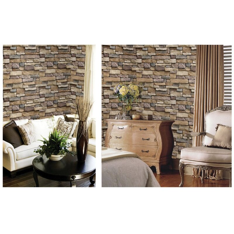 OUTAD-papel tapiz 3D para sala de estar, pegatinas de pared de espuma PE, patrón de ladrillo, autoadhesivo impermeable, decoración del hogar para dormitorio de niños, pegatinas