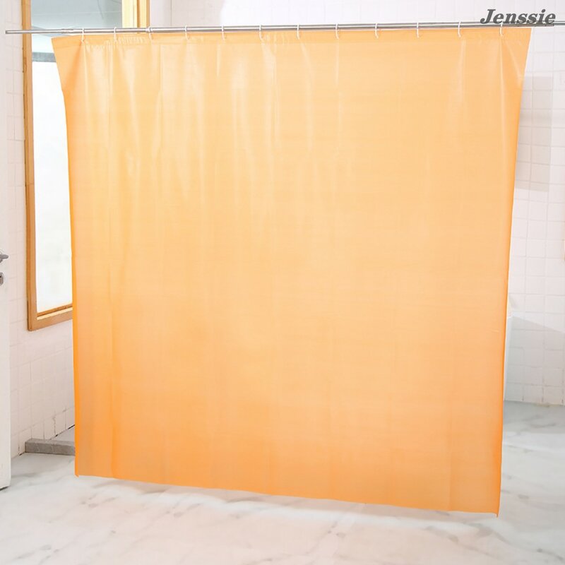 Waterproof Opaque Shower Curtain With Hooks Solid Color Peva Thickened Shower Curtain Curtain Bathroom Partition Home Decoration