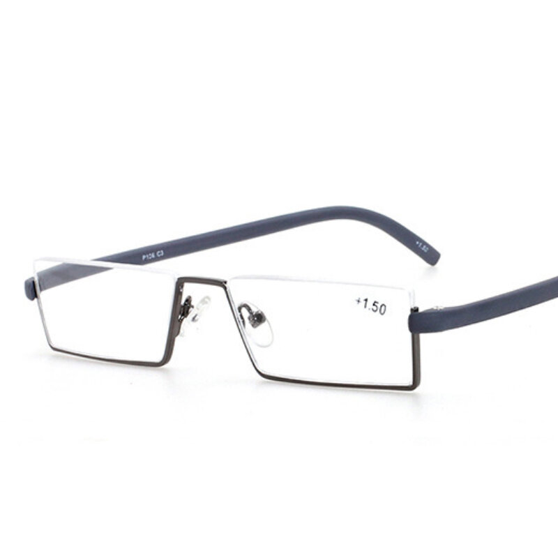 CRSD-gafas de lectura de medio marco Unisex, lentes de resina ligeras y cómodas, plegables, para presbicia