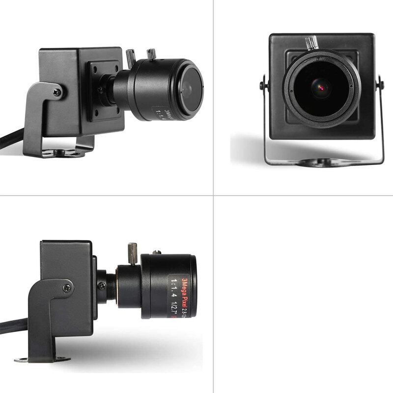 Super 4MP Starlight 4X Zoom AHD Mini Video Pengawasan Kotak Kecil CCTV Vandal-Bukti Kamera Keamanan Varifocal Logam Hitam