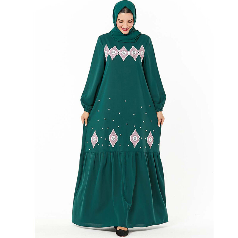 플러스 사이즈 아랍어 아바야 두바이 이슬람 히잡 드레스 여성용 이슬람 의류 Jilbab Caftan Marocain Kaftan 터키 드레스 라마단