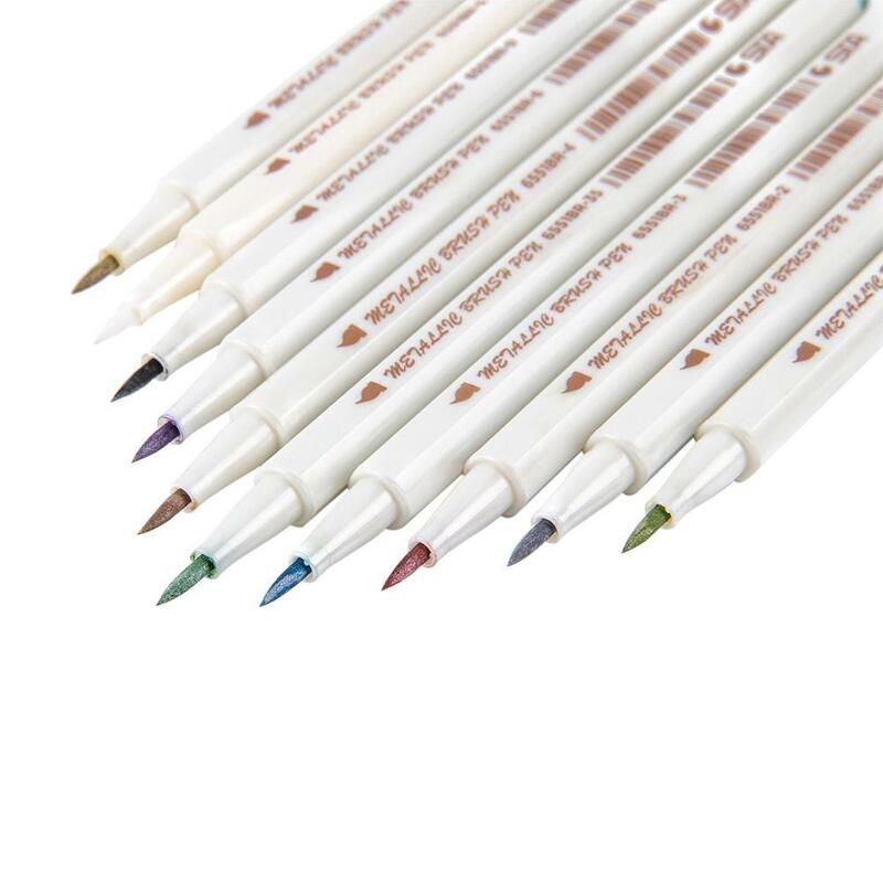 10 pçs 6551br marcadores de metal tinta canetas para pintura marca diy marcador caneta arte para papelaria