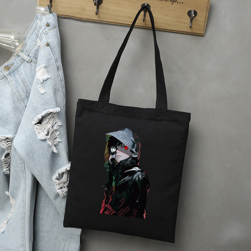 Bolso de compras de la serie Tokyo Ghoul para mujer, bolsa de mano de moda, bolsos de hombro, bolso de compras informal, bolso de lona elegante