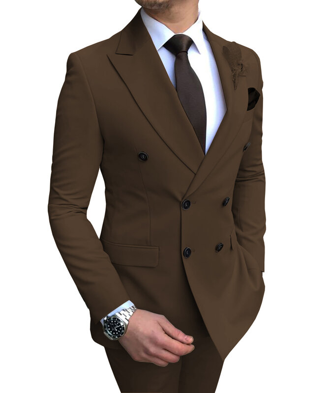 Terno formal dos homens mais tamanho para o negócio wear blazer casamento duas peças terno jaqueta & calças feito sob medida mlim ajuste ternos