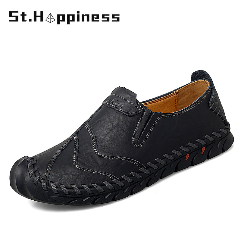 2021 New Men's Cow Leather Shoes High Quality Designer Handmade Dress Shoes Fashion Casual Business Driving Loafers Big Size Hot