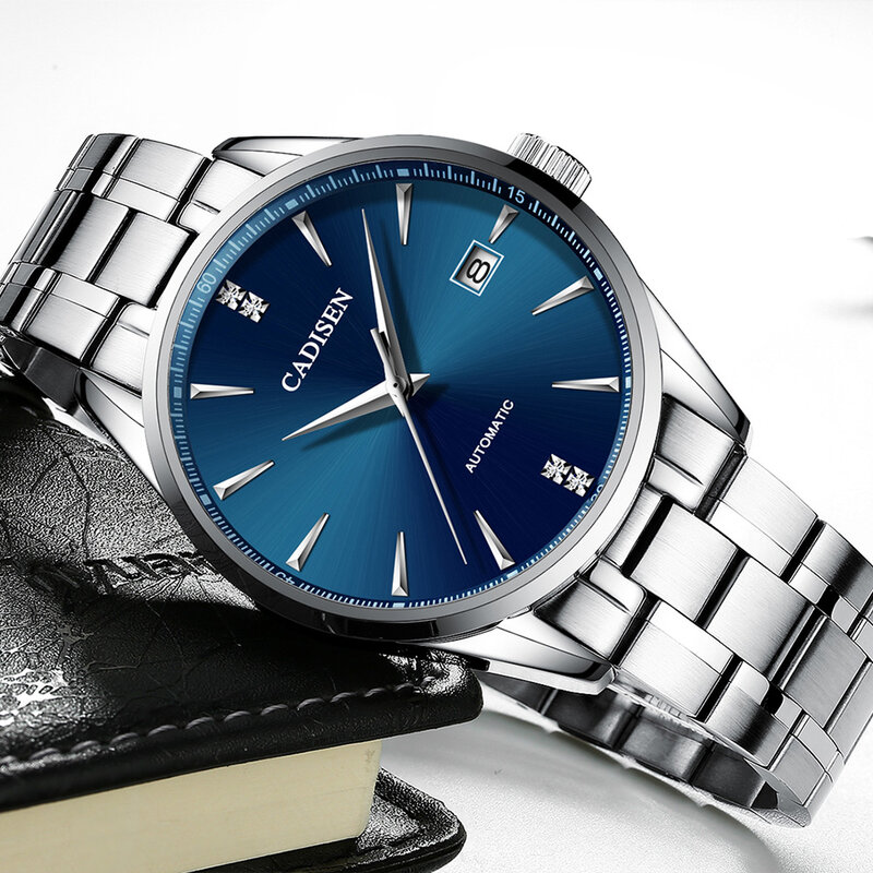 Мужские механические часы ведущей марки 2020 CADISEN, роскошные деловые синие мужские наручные часы, автоматические мужские часы, японские мужск...