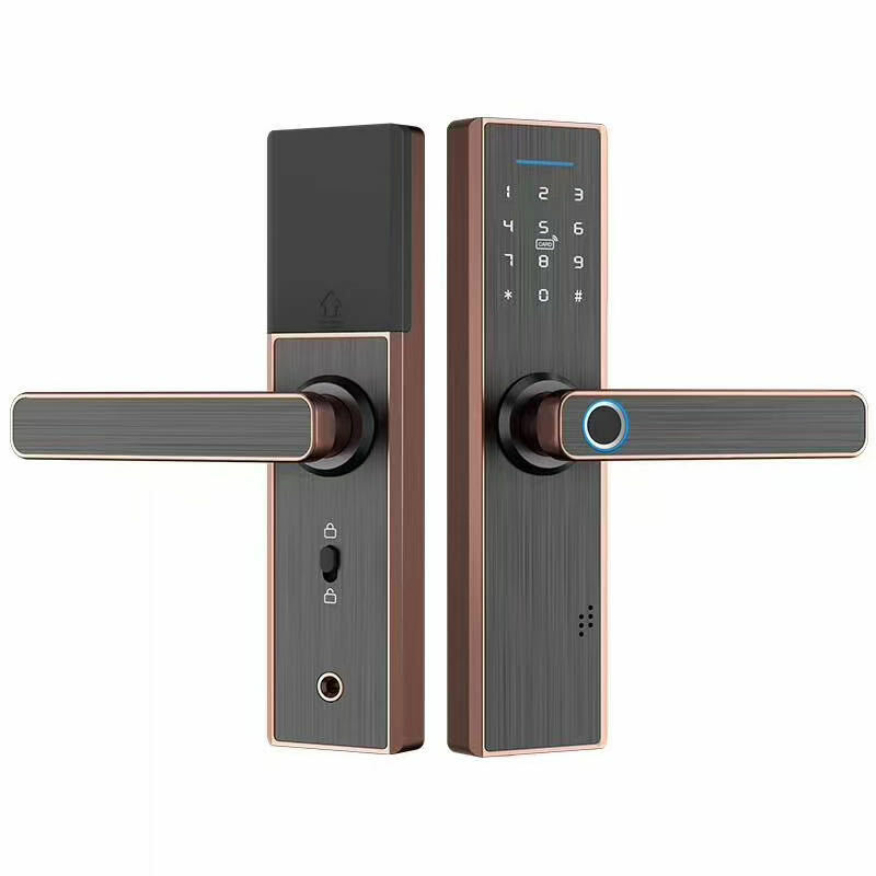 Умный дверной замок безопасности биометрический замок отпечатков пальцев интеллектуальный замок с паролем RFID карта Tuya App