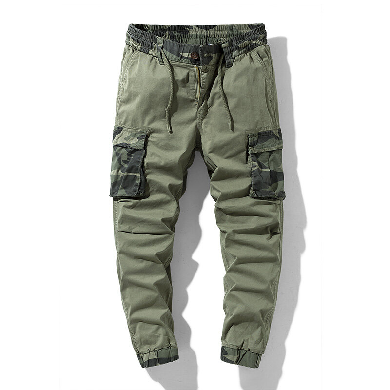 Pantalones Cargo con estampado de camuflaje para hombre, pantalón táctico informal, holgado, con múltiples bolsillos, talla grande 29-38, color caqui, novedad de verano