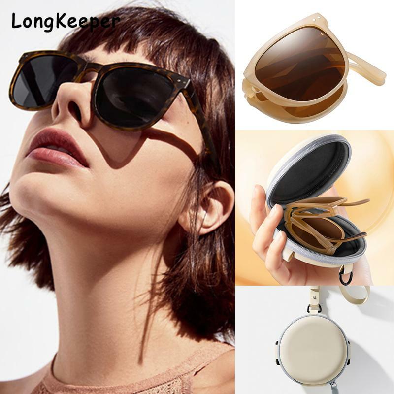 New Luxury Brand Foldable Sunglasses Women Men Vintage Square Portable Fold Sun Glasses Female Driving Night Glasses Goggles