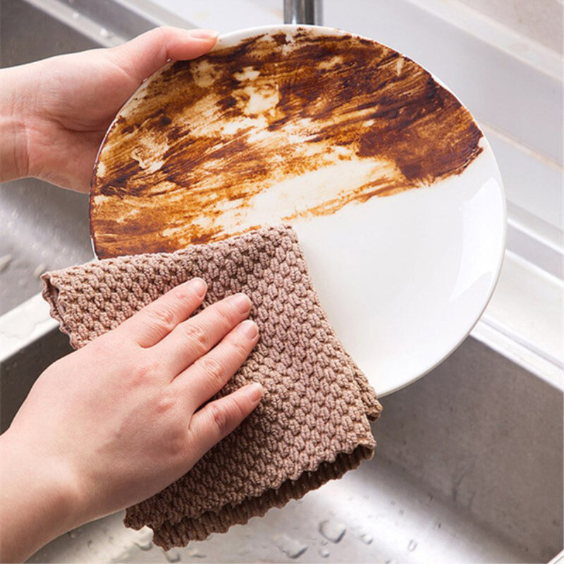 Chiffons de nettoyage Anti-graisse pour la cuisine, chiffon de nettoyage efficace et Super absorbant en microfibre, vaisselle de nettoyage à domicile, serviette de nettoyage de cuisine