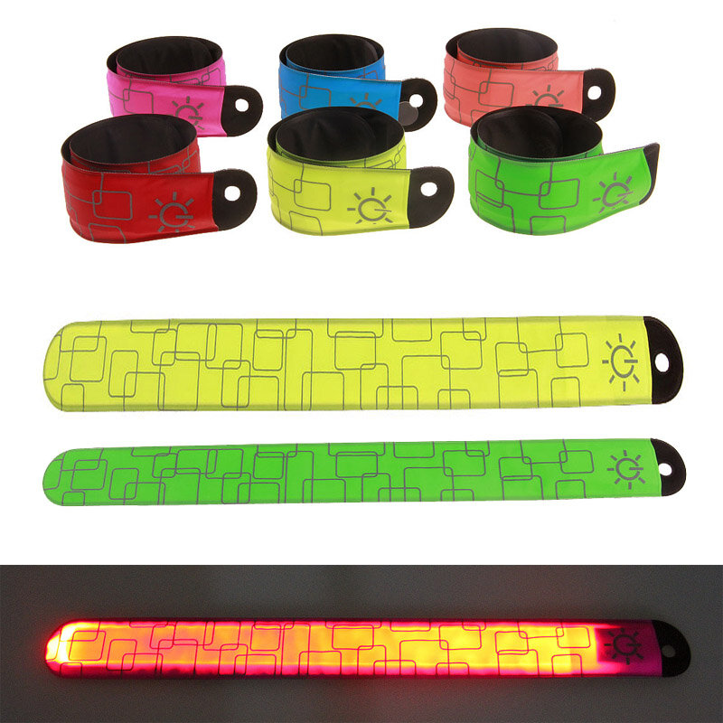 2 Pcs Led Armband Polsbandje Reflecterende Flashing Strip Slap Band Enkel Glow Armband Veiligheid Licht Voor Nacht Joggen Wandelen Fietsen