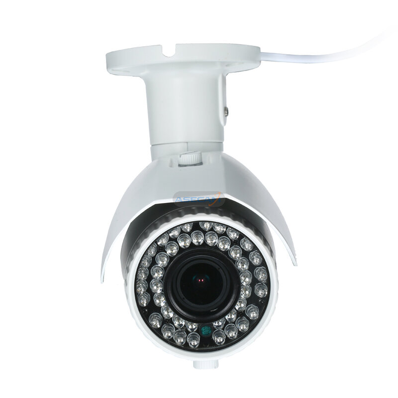 Caméra de Surveillance extérieure IP POE 8MP/4K, dispositif de sécurité en métal blanc, avec Zoom et lentille varifocale, codec H.265, protocole Onvif, 4mp