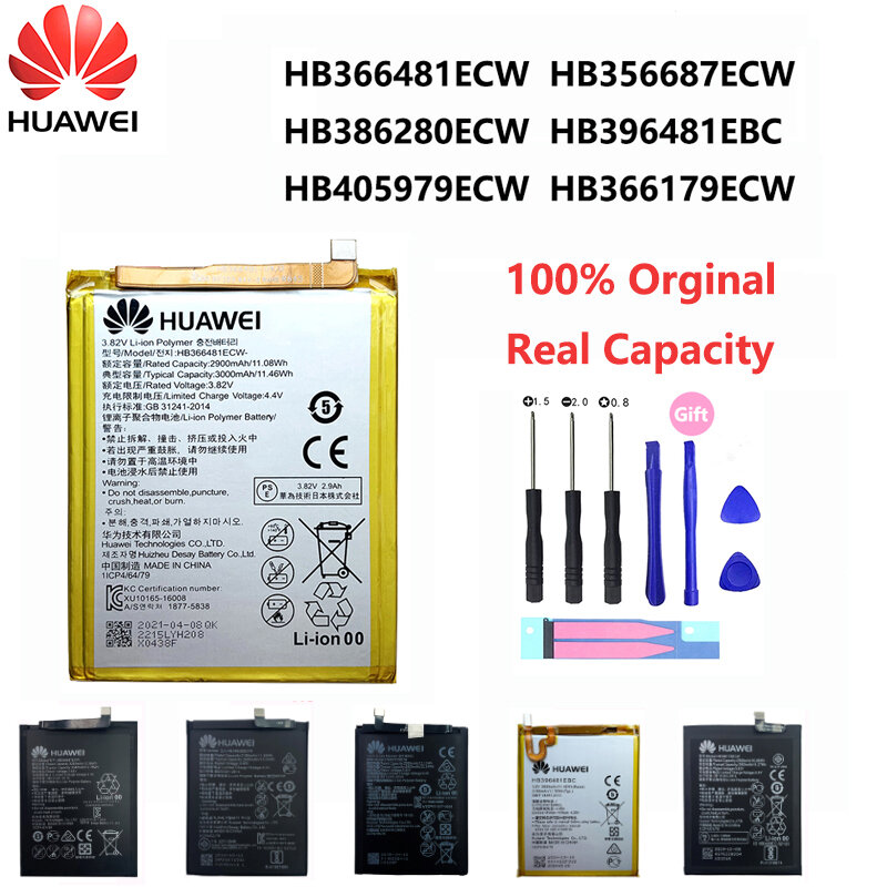 Oryginalny Huawei P9 P10 P20 Honor 8 9 Lite 10 9i 5C cieszyć się Nova Mate 2 2i 3i 5A 5X 6S 7A 7X G7 Y7 G8 G10 Plus Pro SE baterii telefonu