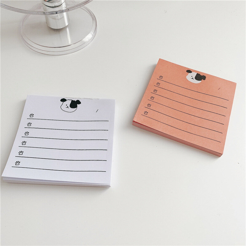 Cartoon Cute Dog Horizontal Line Memo Pad Creative Office Message Paper Kawaii Stationery School Supplies To Do List 50 Sheets