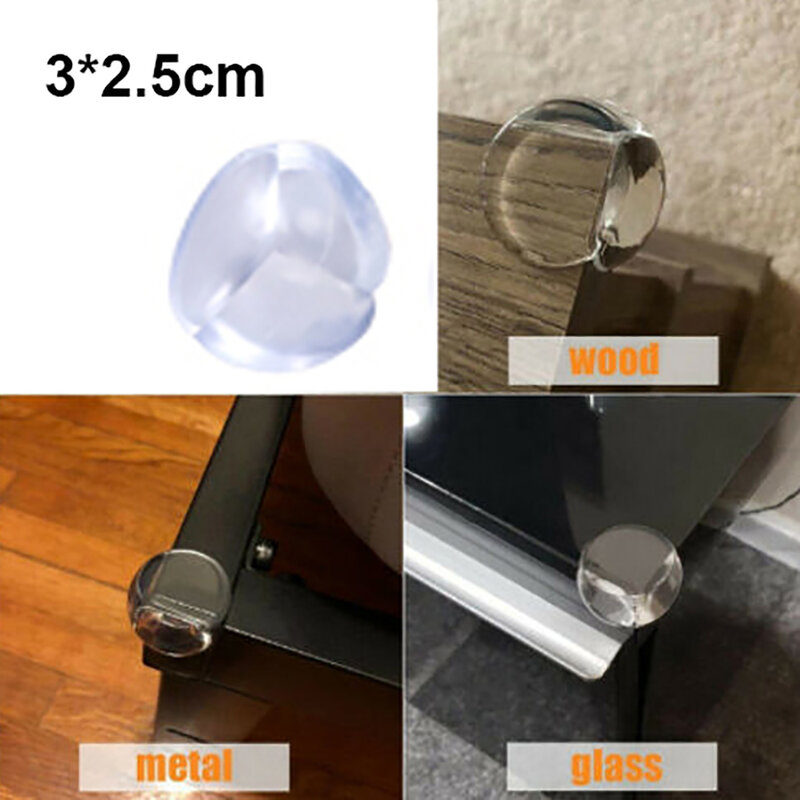 20pcs Anti-Collision Corner Coffee Table Corner Protector Children Transparent Thick Spherical Security Angle