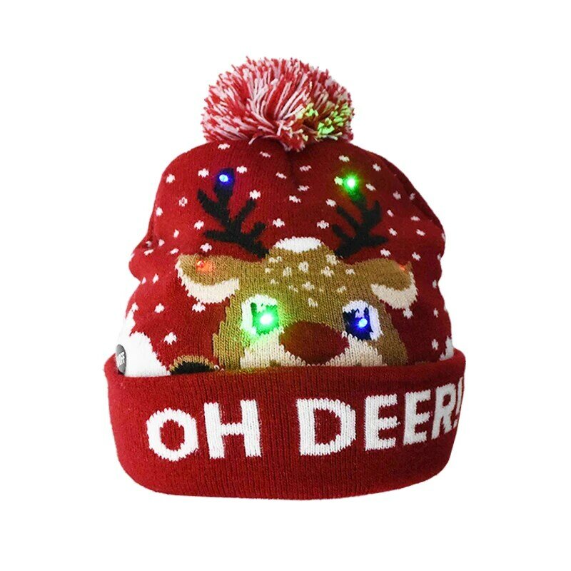 con 3 modalità di luce berretto invernale unisex A//A Cappello natalizio lavorato a maglia a LED