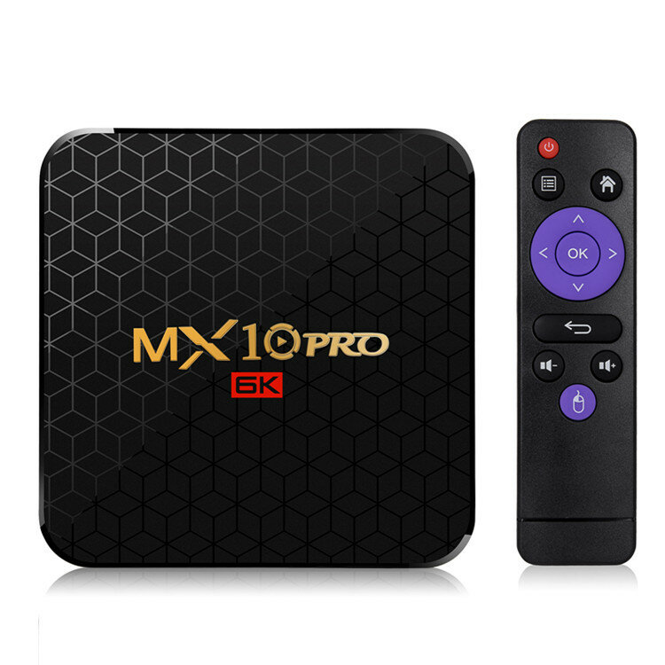 صندوق التلفزيون mx10 برو H6 فك التشفير 4GB + 64GB أندرويد 9.0 6K شبكة HD الذكية مشغل التلفزيون iptv إسبانيا صندوق