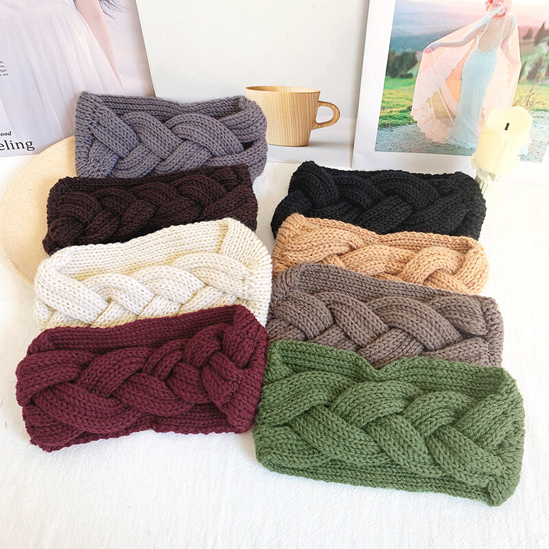Twist Knit lana croce fascia inverno donna moda fasce per capelli elastico realizzato per accessori ragazza ornamenti sciarpa 2021 solido