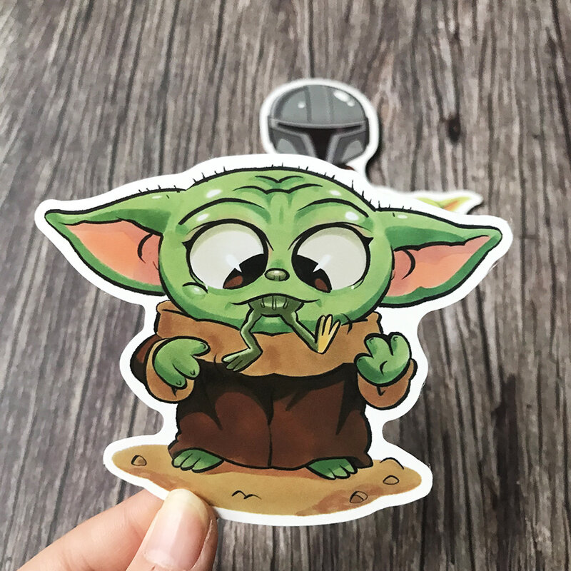 Star Wars Baby Yoda The Mandalorian PVC Waterproof Stickers for Laptop Skateboard Home Decoration Car Scooter Stickers