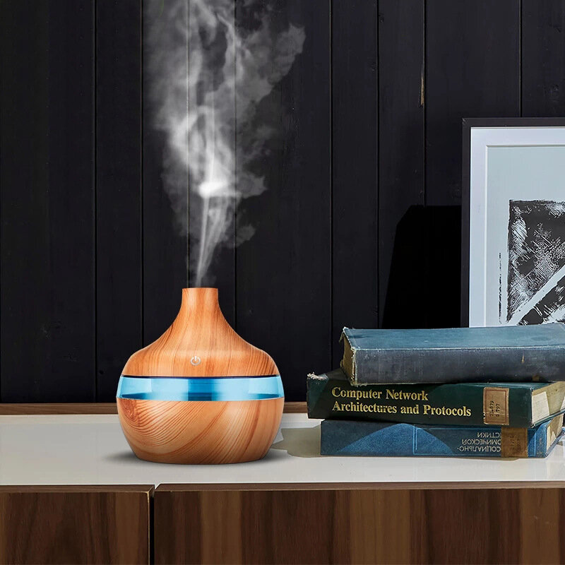 Air Humidifier Household Electric USB LED Colorful Night Light Wood Grain Ultrasound Mist Maker Aroma Diffuser Moisturize Water