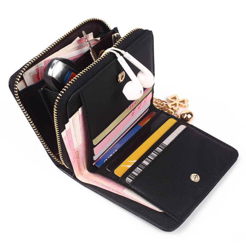 Neue 2021 Kurze Kleine Vintage Dame Brieftasche Aus Echtem Leder Multifuntion Mode Geldbörse frauen Zipper Wallet Card Fall Kupplung Tasche