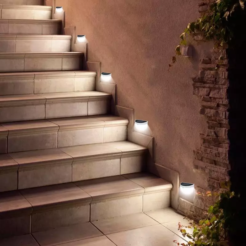Lámpara de pared LED con Sensor Solar para exteriores, luz de jardín impermeable con batería recargable integrada, para camino de escalera, seguridad Solar