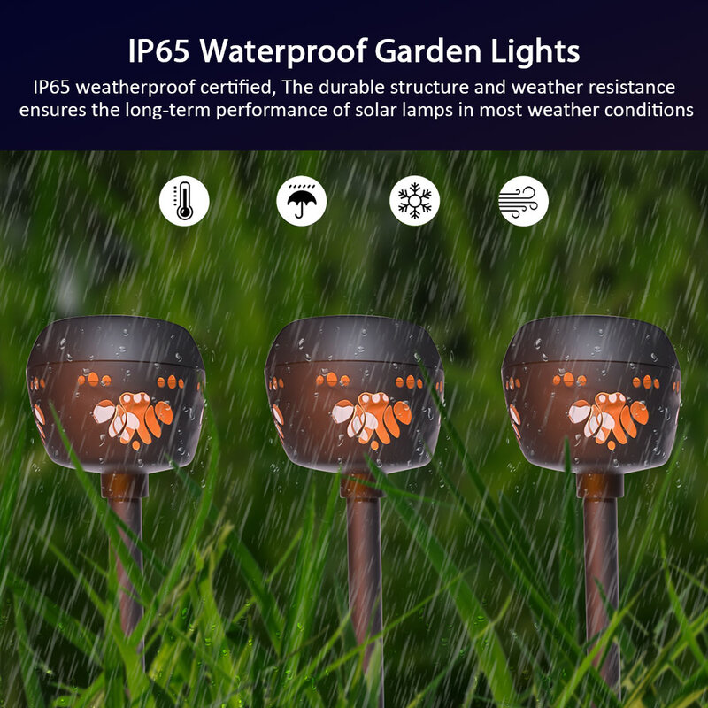 LED Solar Lawn Lamp, Waterproof Outdoor Projection Ground Light, Lighting Solar Pathway Lamp For Garden Decor Landscape