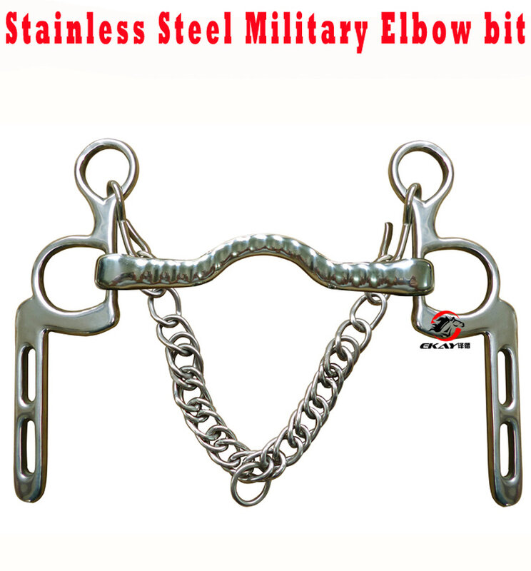 Brocas de acero inoxidable para montar A caballo occidental, boquilla de serpiente ecuestre articulada, 125mm