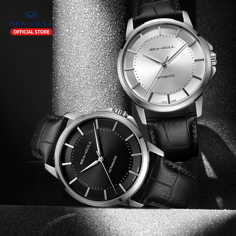 2020 シーガル男性の自動機械式時計公式本物のシンプルなビジネス男性のベルト防水サファイア腕時計 819.12.6066